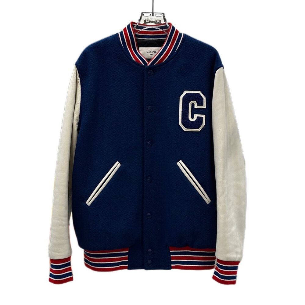 Celine dark blue wool varsity jacket